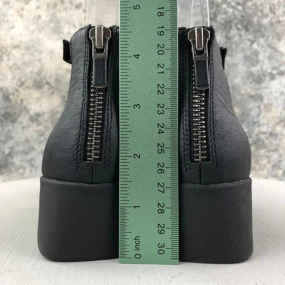 Eileen Fisher NWOT Women's Size 6.5 Noni Black Leather Open Toe Heeled Sandals